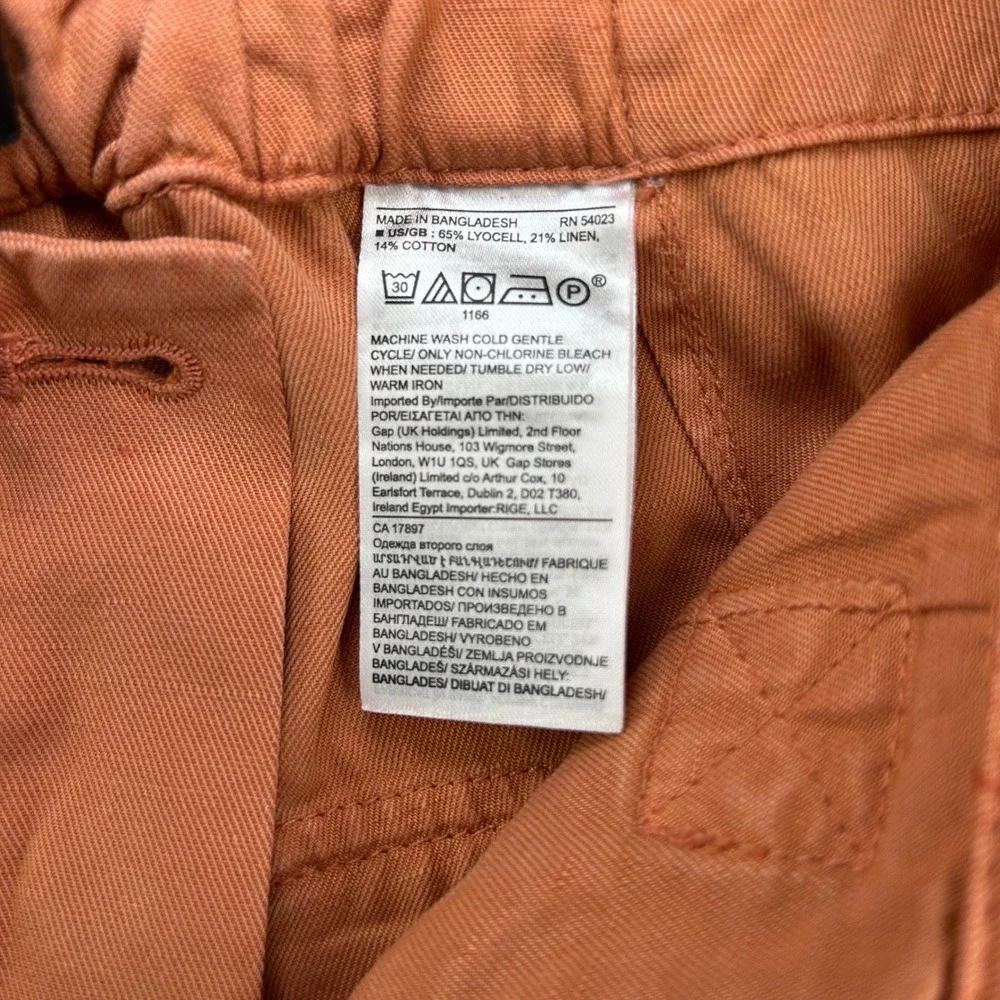 Banana Republic Tie Waist Slim Pants Pink Sand Dune Lyocell Linen 2S
